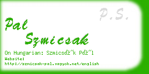 pal szmicsak business card